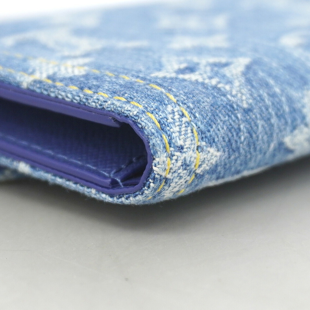 Louis Vuitton Tri-fold Wallet Monogram Denim Portefeuille Victorine M13212 Bl... - Picture 6 of 7